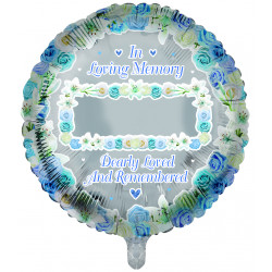 IN LOVING MEMORY BLANK BLUE REMEMBRANCE 18" ROUND PKT
