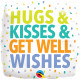HUGS KISSES GET WELL WISHES 18" PKT IM