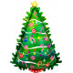 GREEN CHRISTMAS TREE HOLOGRAPHIC SHAPE P40 PKT (26" x 36")