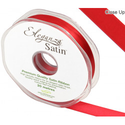 RED ELEGANZA DOUBLE FACED SATIN RIBBON 15mm X 20m 