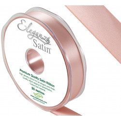ROSE GOLD ELEGANZA DOUBLE FACED SATIN RIBBON 15mm X 20m 