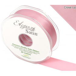 CLASSIC PINK ELEGANZA DOUBLE FACED SATIN RIBBON 25mm X 20m 