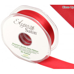 RED ELEGANZA DOUBLE FACED SATIN RIBBON 25mm X 20m 