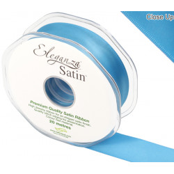 TURQUOISE ELEGANZA DOUBLE FACED SATIN RIBBON 25mm X 20m 