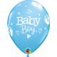 BABY BOY FOOTPRINTS & HEARTS 11" PALE BLUE & ROBIN'S EGG BLUE (25CT) YGX