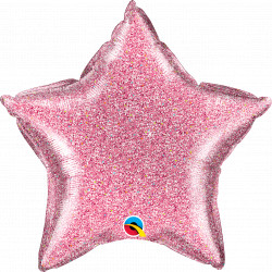 PINK GLITTERGRAPHIC STAR 20" FLAT Q GV