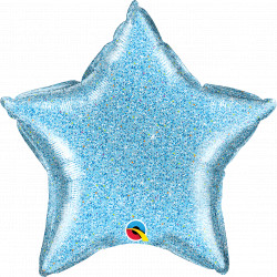 LIGHT BLUE GLITTERGRAPHIC STAR 20" FLAT Q GV