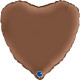 CHOCOLATE SATIN HEART 18" GRABO PKT