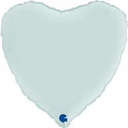 PASTEL BLUE SATIN HEART 18" GRABO PKT