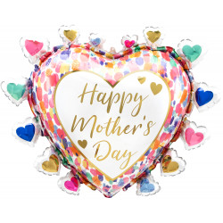 COLOURFUL WATERCOLOUR SATIN HAPPY MOTHER'S DAY SHAPE P35 PKT (27" x 23")
