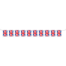 GB FLAG RED, WHITE & BLUE PLASTIC BUNTING 5M