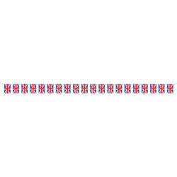 GB FLAG LARGE RED, WHITE & BLUE PLASTIC BUNTING 10M