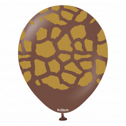 GIRAFFE SAFARI PRINT 12" CHOCOLATE BROWN STANDARD WITH GOLD INK KALISAN 25CT