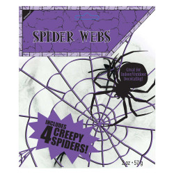 LARGE SPIDER WEB 57G (INCLUDES 4 SPIDERS)
