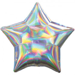 SILVER IRIDESCENT STAR STANDARD HOLOGRAPHIC S40 FLAT SALE