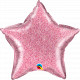 PINK GLITTERGRAPHIC STAR 20" FLAT Q GV SALE