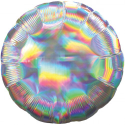 SILVER IRIDESCENT ROUND STANDARD HOLOGRAPHIC S40 FLAT SALE