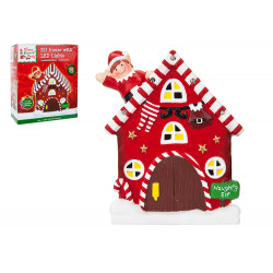 ELVES BEHAVIN' BADLY POLYSTONE LIGHT UP ELF HOUSE WITH COLOUR CHANGING LIGHTS (1) SALE