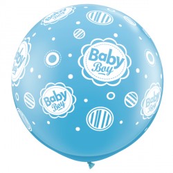 BABY BOY DOTS-A-ROUND 3' PALE BLUE (2CT)
