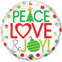 PEACE LOVE & JOY 18" PKT