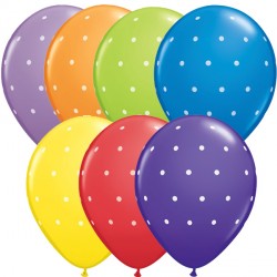 SMALL POLKA DOTS 11" CARNIVAL ASSORTED (50CT) TW (LIMITED STOCK) SALE