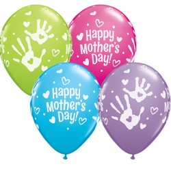 MOTHER'S DAY HANDPRINTS 11" ROBIN'S EGG BLUE, WILD BERRY, SPRING LILAC & LIME GREEN (25CT)