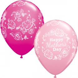 MOTHER'S DAY FLORAL DAMASK 11" PINK & WILD BERRY (25CT)
