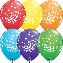 CONFETTI DOTS 11" RAINBOW ASSORTED (25CT) YGX  (LIMITED STOCK) SALE