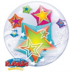MULTI COLOURED STARS 24" DOUBLE BUBBLE YUY  (LIMITED STOCK) SALE