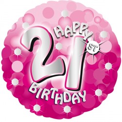 PINK SPARKLE PARTY HAPPY 21ST BIRTHDAY STANDARD S40 PKT (LIMITED STOCK) SALE