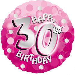 PINK SPARKLE PARTY HAPPY 30TH BIRTHDAY STANDARD S40 PKT (LIMITED STOCK) SALE