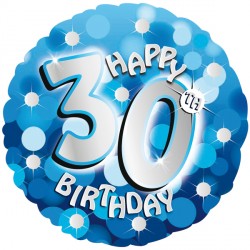 BLUE SPARKLE PARTY HAPPY 30TH BIRTHDAY STANDARD S40 PKT (LIMITED STOCK) SALE