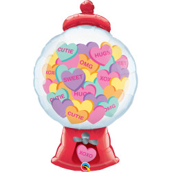 CANDY HEARTS GUMBALL MACHINE 43" SHAPE GROUP C PKT YZP