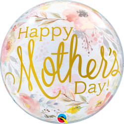 WATERCOLOUR FLORAL HAPPY MOTHER'S DAY 22" SINGLE BUBBLE YRV