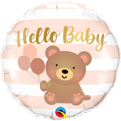HELLO BABY BEAR & BALLOONS 18" PKT IF