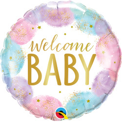 WATERCOLOUR WELCOME BABY 18" PKT IF