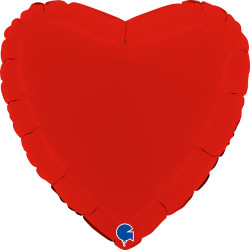RED MATTE HEART 18" GRABO PKT