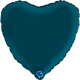 PETROL BLUE SATIN HEART 18" GRABO PKT (PRE ORDER)