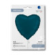 PETROL BLUE SATIN HEART 18" GRABO PKT