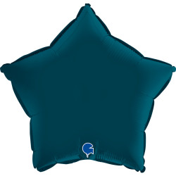 PETROL BLUE SATIN STAR 18" GRABO PKT (PRE ORDER)
