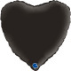 FUME BLACK SATIN HEART 18" GRABO PKT (PRE ORDER)