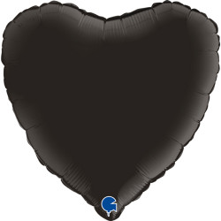 FUME BLACK SATIN HEART 18" GRABO PKT
