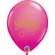 DOTS & SPARKLES HAPPY BIRTHDAY 11" WILD BERRY & PINK W/GOLD INK (25CT) YGX