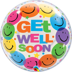 SMILE FACES GET WELL SOON 22" SINGLE BUBBLE YRV
