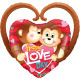 HAPPY LOVE DAY MONKEYS 36" SHAPE GROUP B PKT YTE